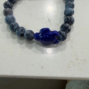 Blue Turtle Beaded Bracelet